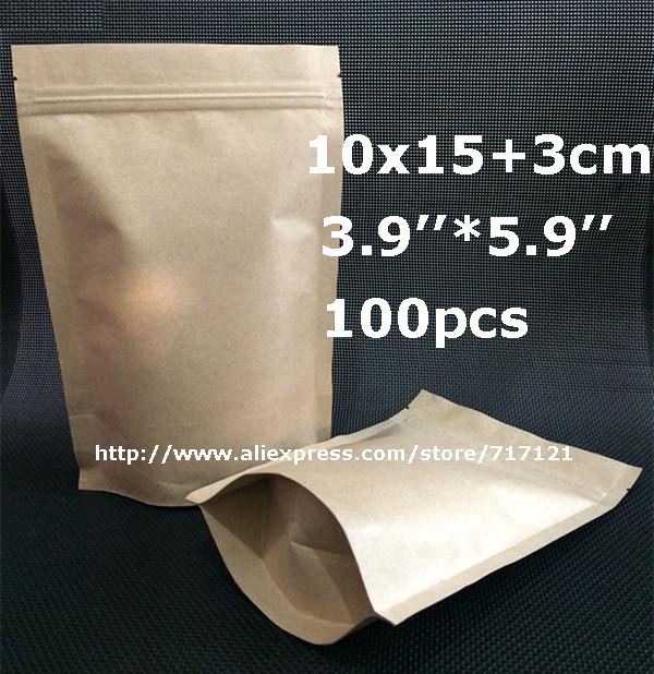 10x15 + 3 cm, 100 /, 28mic. Kraft ̴ pouche, ˷̴ ȣ  , 3 resealable ָӴϸ   ֽϴ  ޷ δ Ƽ